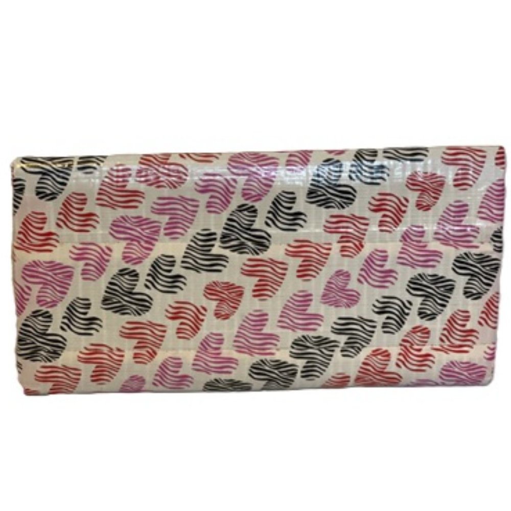 Clutch Duct Tape Wallet Pink Red Black Hearts Pattern 7.5" x 4" Pocketbook Pouch